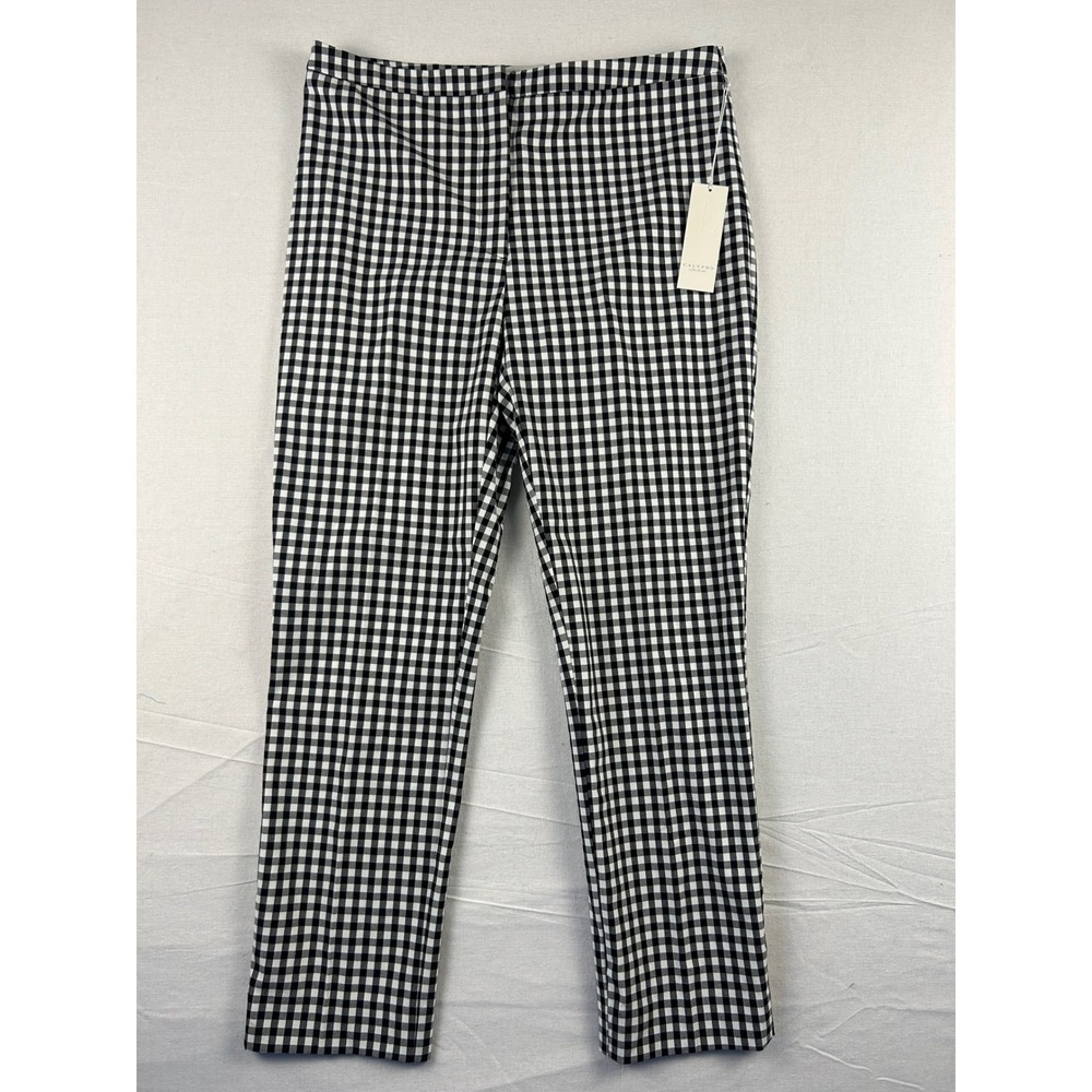 Calypso St Barth‎ Black White Gingham Ankle Pants Size 12 Checkered Trousers NEW